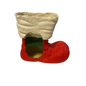 AS IS Vintage Paper mache Christmas Stocking book house Houseworks LTD 1979